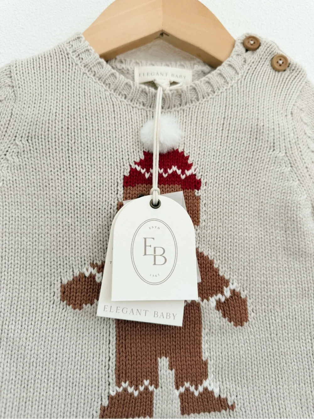 Elegant Baby Holiday Gingerbread Baby Sweater Set